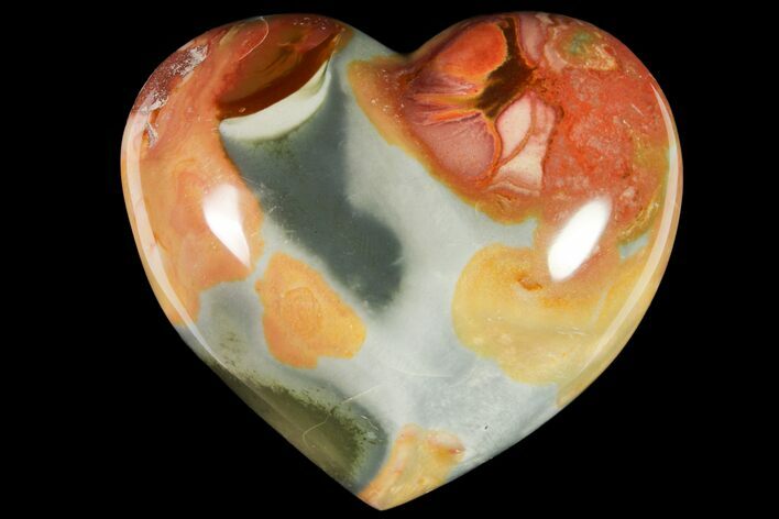 Wide, Polychrome Jasper Heart - Madagascar #118649